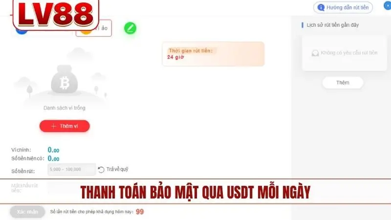 Thanh toán bảo mật qua USDT mỗi ngày